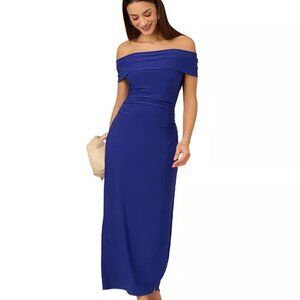 NWT Adrianna Papell Matte Jersey Off-The-Shoulder Maxi Dress Size 10